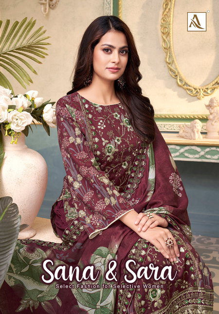 Sana And Sara By Alok Suits Cambric Cotton Surat Dress Material Wholesale Market